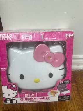 Hello Kitty Pink and White Cupcake Maker with Yellow Nose